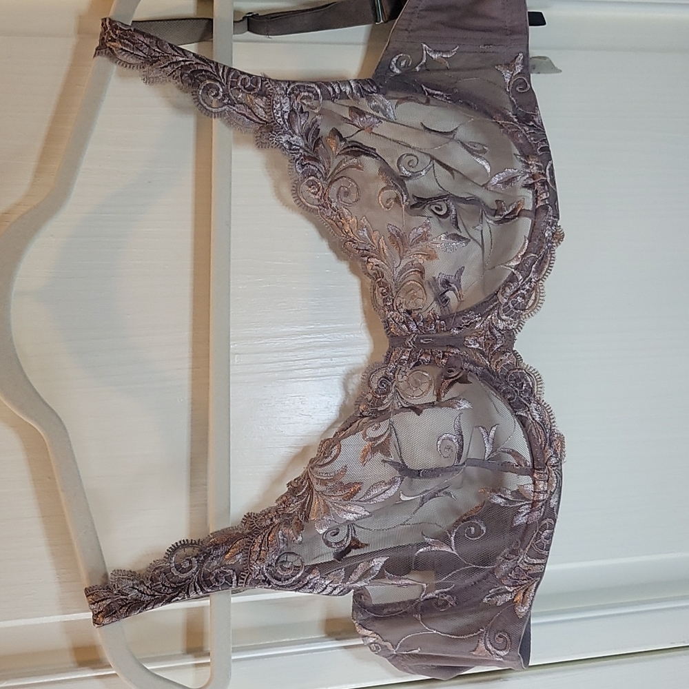 BOGO Soma 36D purple/taupe sheer lace bra